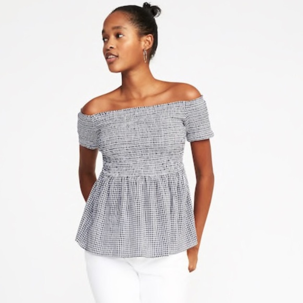 Old Navy Off the Shoulder Gingham Top